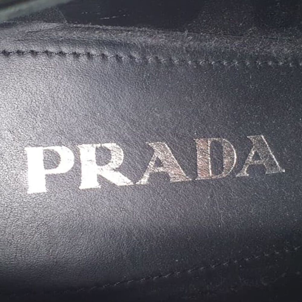 Prada Chocolate High-Heeled Loafers in Black Leather - Picture 10 of 12